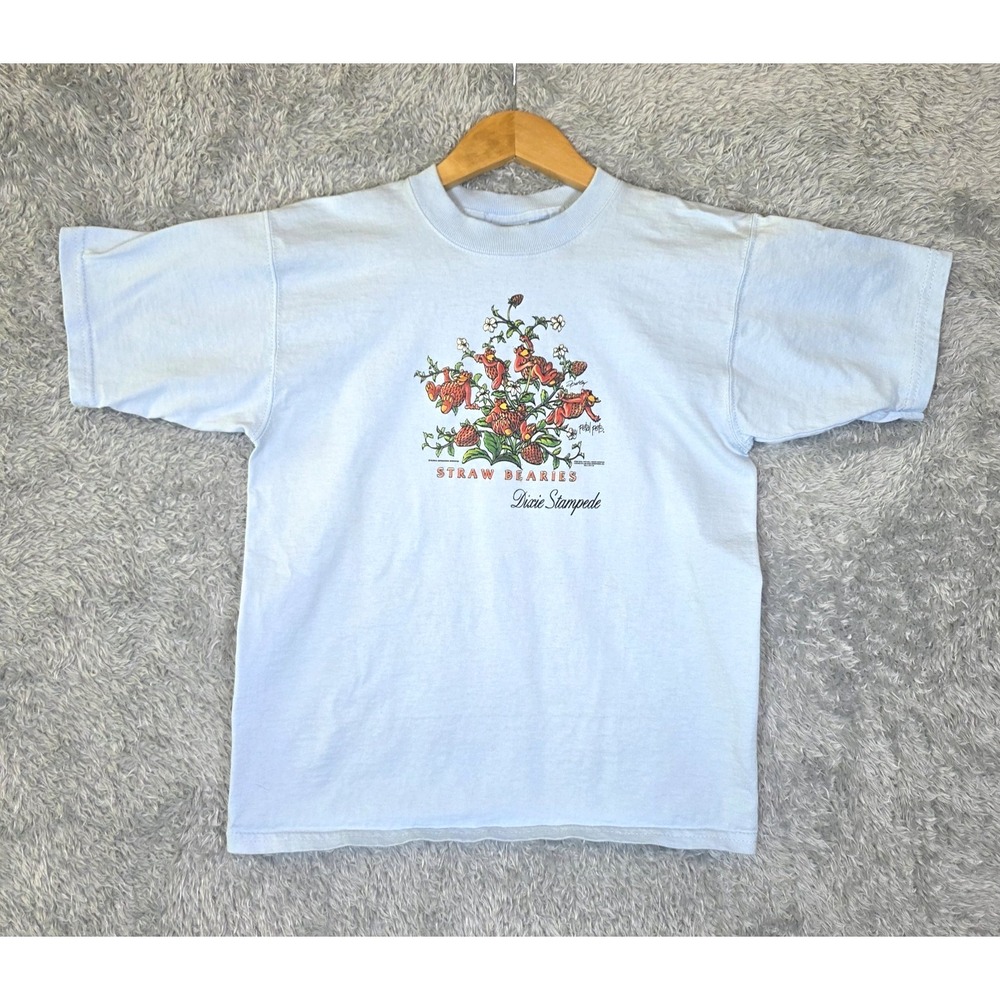 Vtg 1998 Dolly Parton Dixie Stampede Youth Lg Tee Straw Bearies Petal Pets Blue - Picture 1 of 7